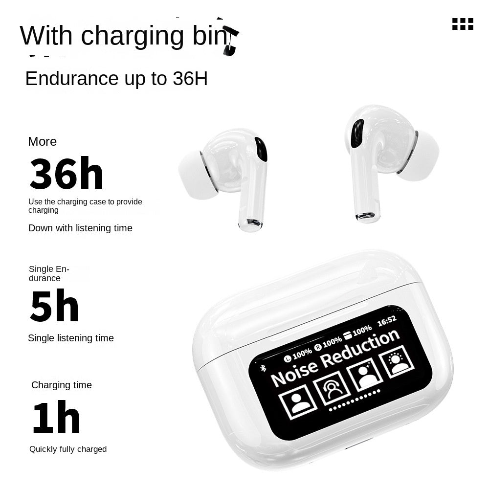 Touch Screen Bluetooth Headset YW11 Color Screen HD Display LCD White Smart Bluetooth Headset Call E-Sports