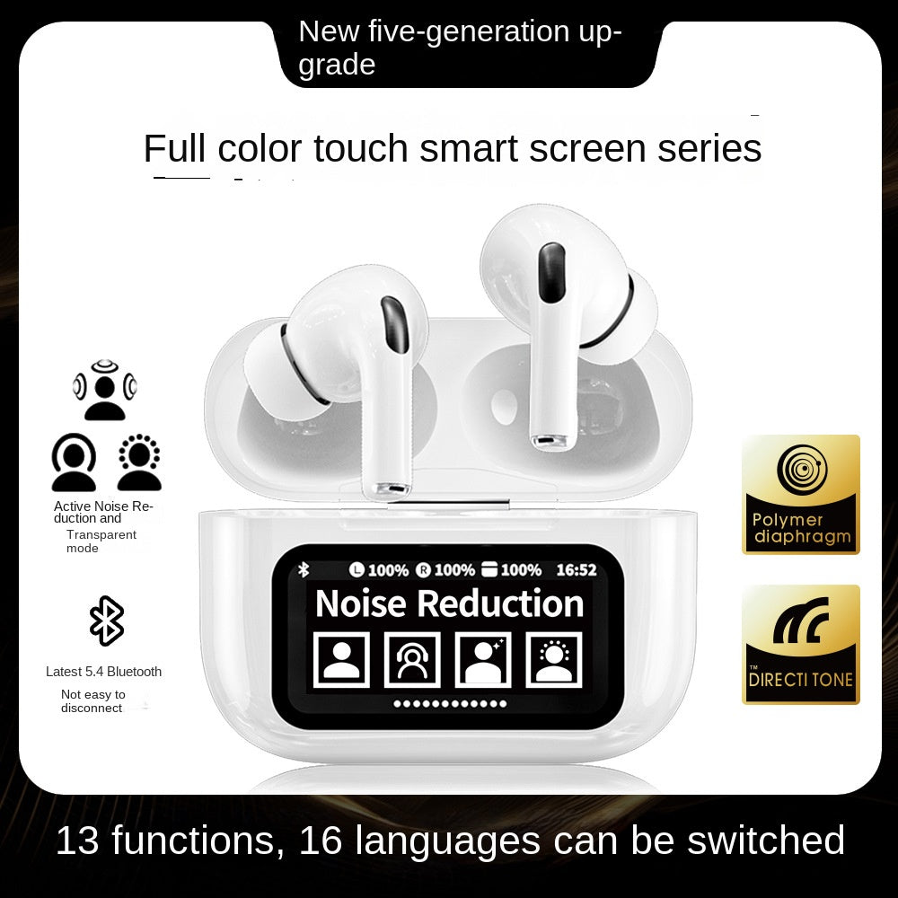 Touch Screen Bluetooth Headset YW11 Color Screen HD Display LCD White Smart Bluetooth Headset Call E-Sports