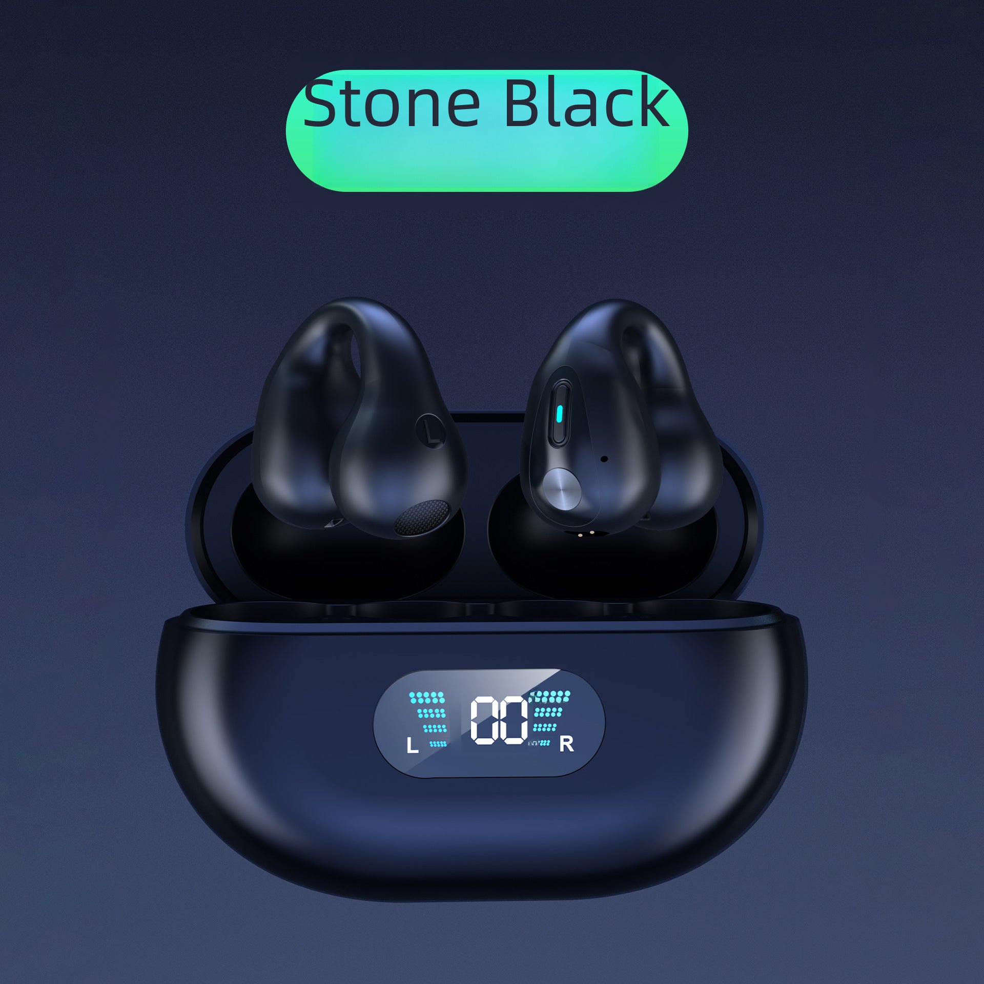 Cross-border Explosions Without Ear Clip Ear Headset Bone Conduction Wireless Bluetooth Headset Long Endurance Intelligent Large Digital Display