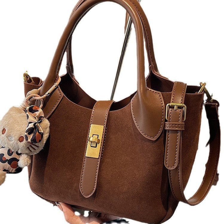 Retro Simple Texture Versatile Satchel Bucket Commuter Niche Fashionable Crossbody Bag