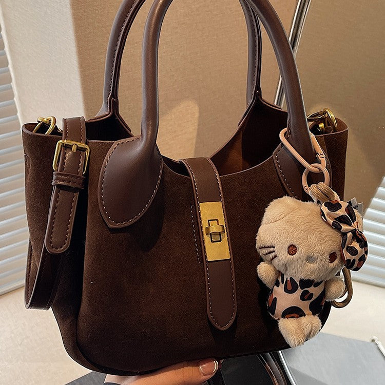 Retro Simple Texture Versatile Satchel Bucket Commuter Niche Fashionable Crossbody Bag