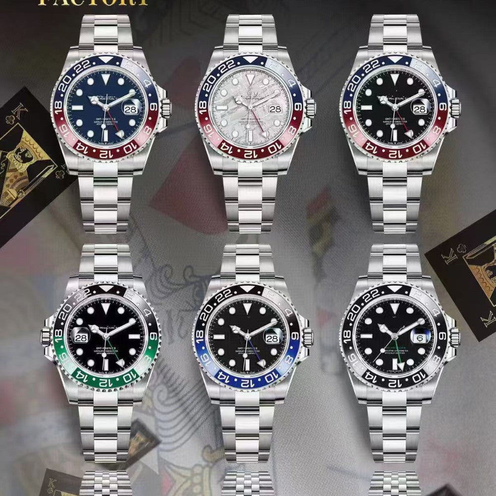 Cross-Border Foreign Trade Greenwich Men&#039;s Coke Sprite Ring Business Steel Belt Fully Automatic Mechanical Watch Manufacturer Wholesale