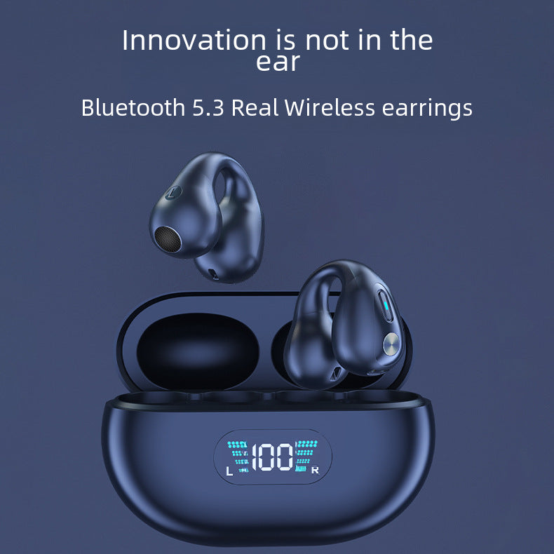 Cross-border Explosions Without Ear Clip Ear Headset Bone Conduction Wireless Bluetooth Headset Long Endurance Intelligent Large Digital Display